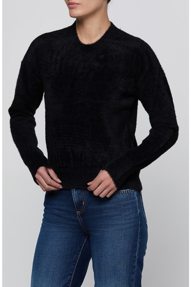 Nimbus Fuzzy Crewneck Sweater, Main, color, BLACK