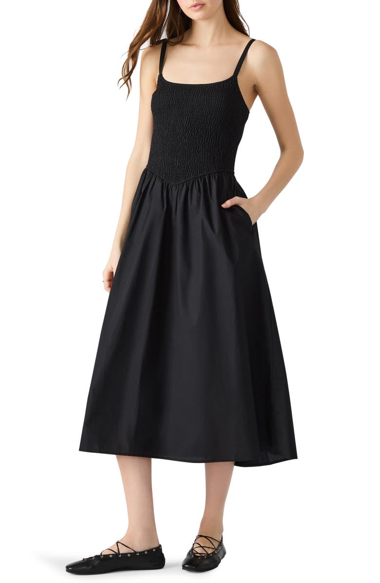Steve Madden Codie Smocked Bodice Sundress, Main, color, 