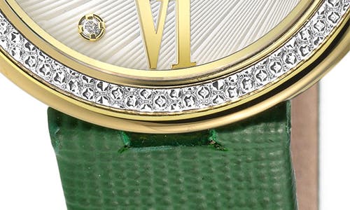 Gv2 Perugia Diamond Leather Strap Watch, 33mm In Green