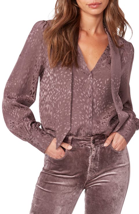 Cleobelle Tie Neck Silk Blouse