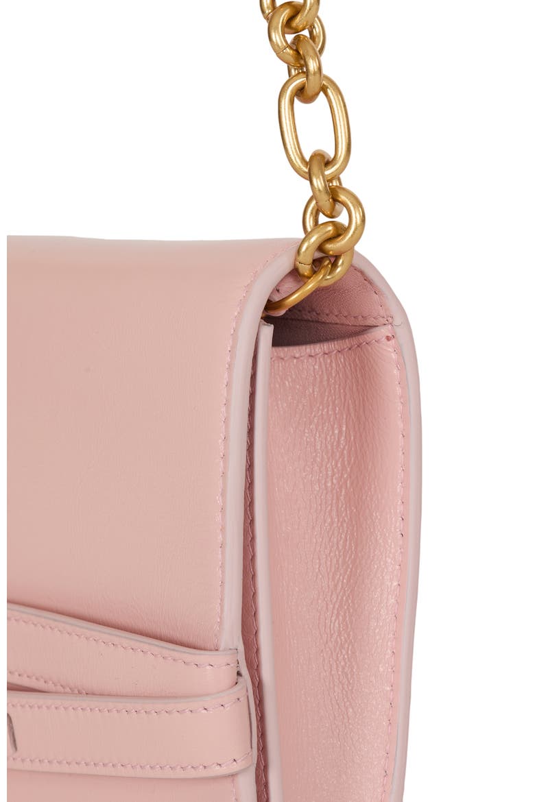 Shuffle calfskin wallet with chain, Alternate, color, pink