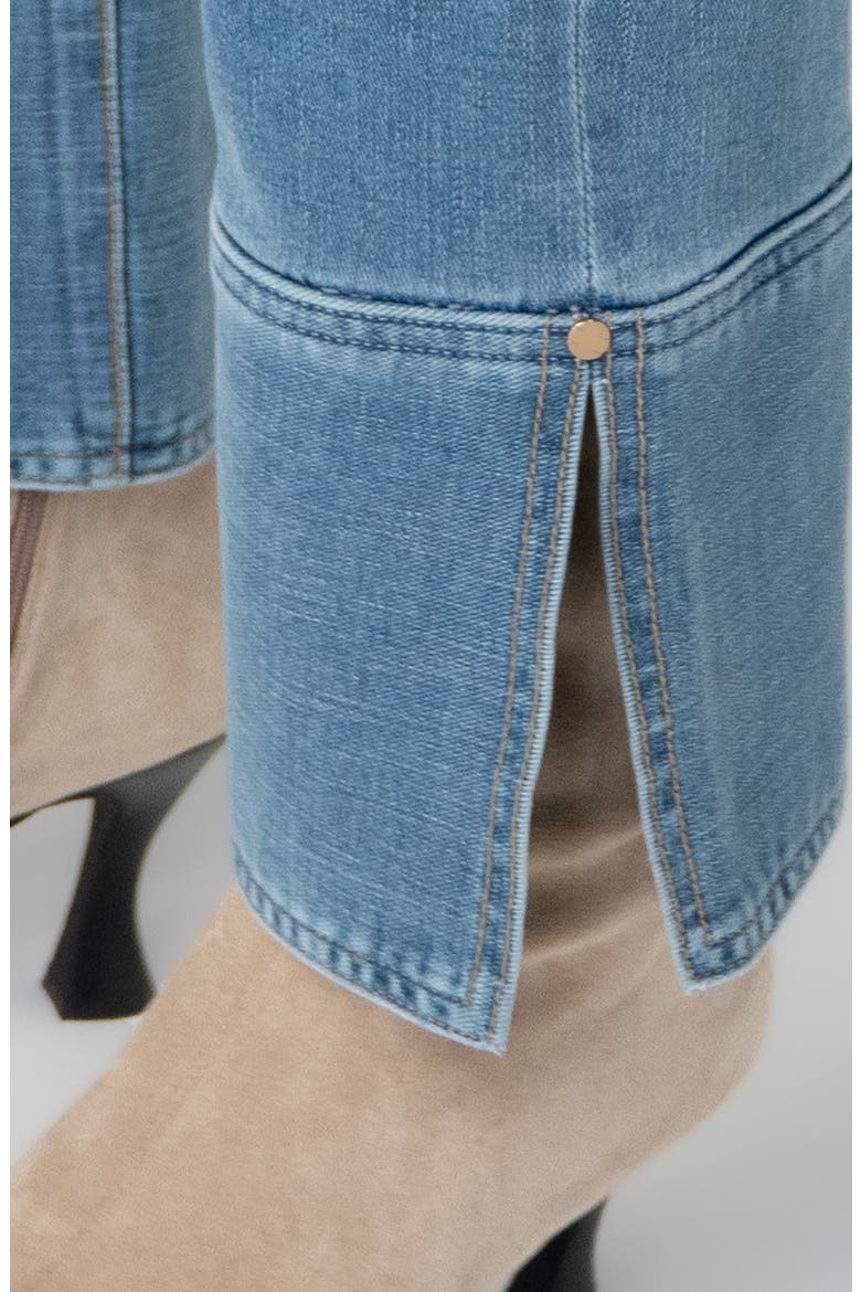 Kennedy Split Hem Crop Straight Leg Jeans, Alternate, color, COWBOY SKY