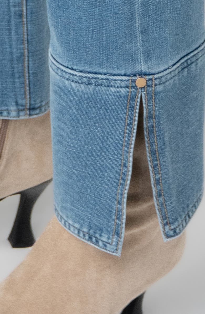 Liverpool Los Angeles Kennedy Split Hem Crop Straight Leg Jeans, Alternate, color, Cowboy Sky
