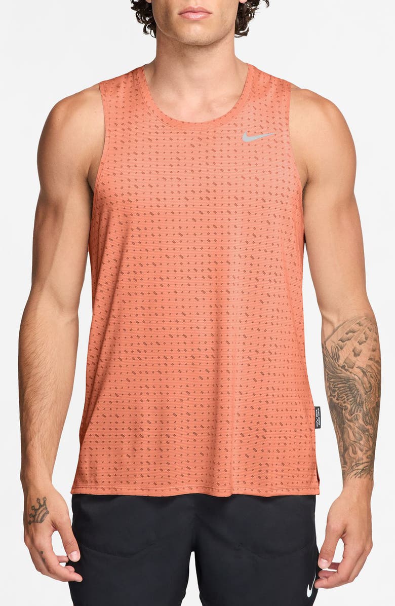 Nike Dri-FIT Miler Breathe Running Tank, Main, color, Apricot Agate/ Reflective Silv