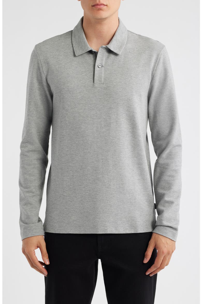 Pleins Long Sleeve Polo, Main, color, SILVER