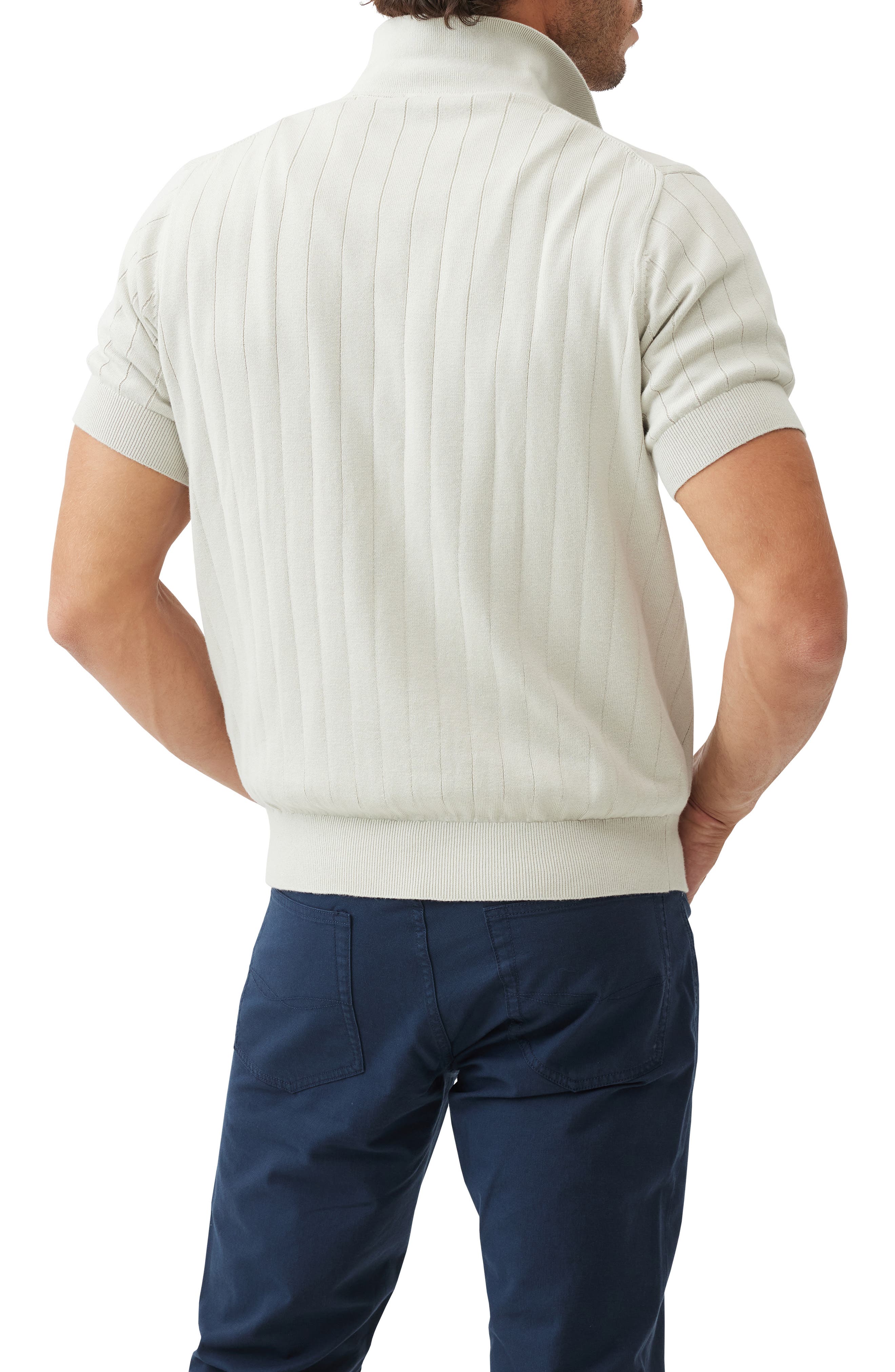 Frey's Crescent Rib Cotton Sweater Polo - image 2