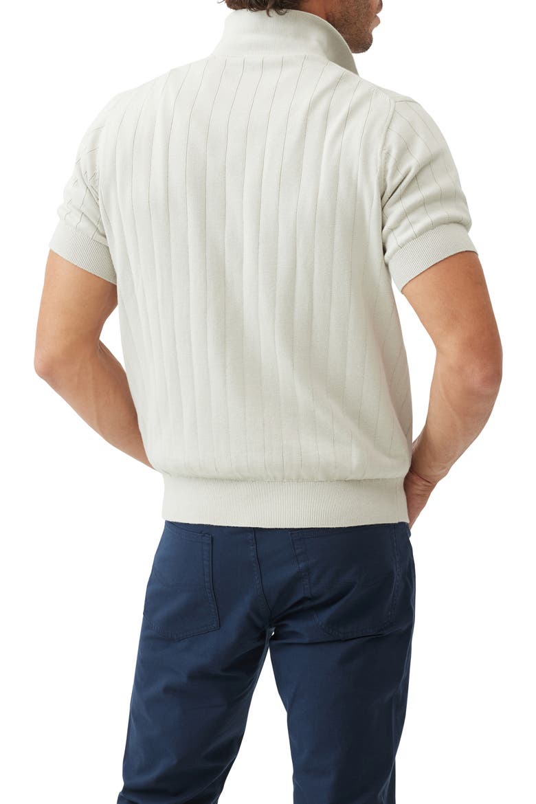 Frey's Crescent Rib Cotton Sweater Polo, Alternate, color, STONE
