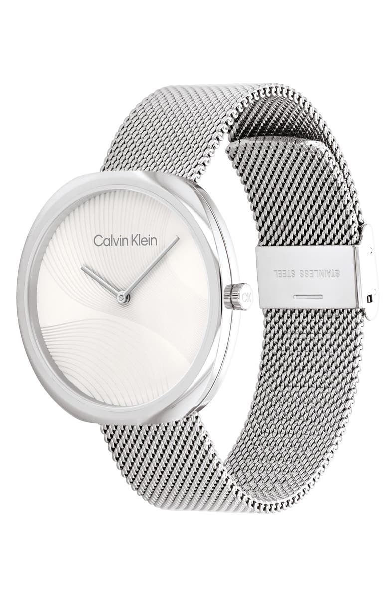 Calvin Klein Mesh Strap Watch, 36.6mm, Alternate, color, White