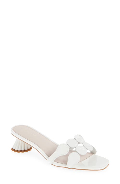 Cecelia New York Bunny Slide Sandal In White Patent