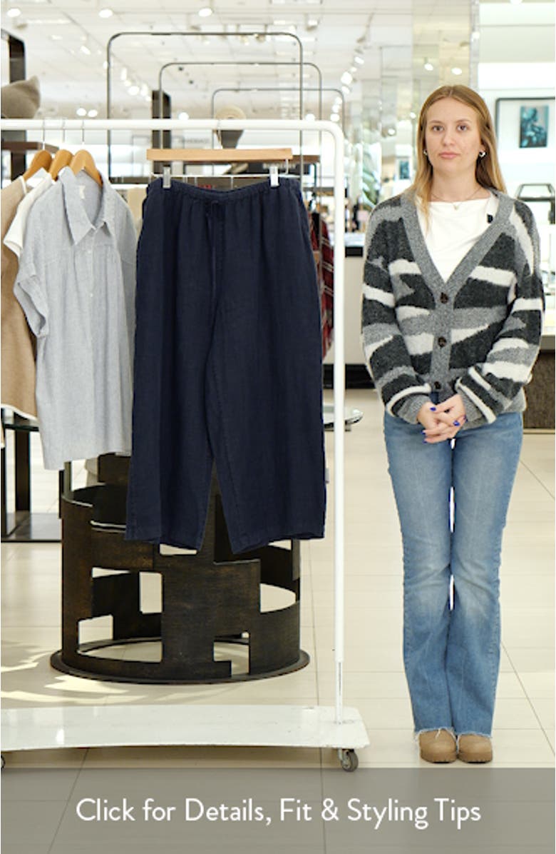 Wide Leg Crop Linen Pants, sales video thumbnail