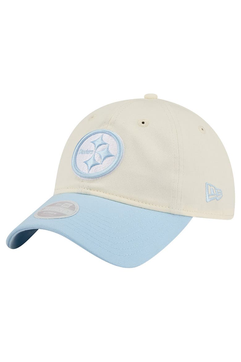 Women's New Era Cream/Coastal Blue Pittsburgh Steelers 9TWENTY Adjustable Hat, Main, color, Cream