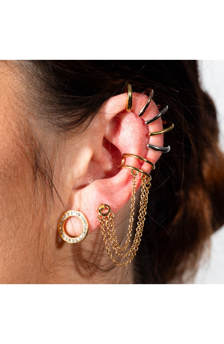 Lucy Quartermaine Art Deco Halo Studs, Alternate, color, Gold