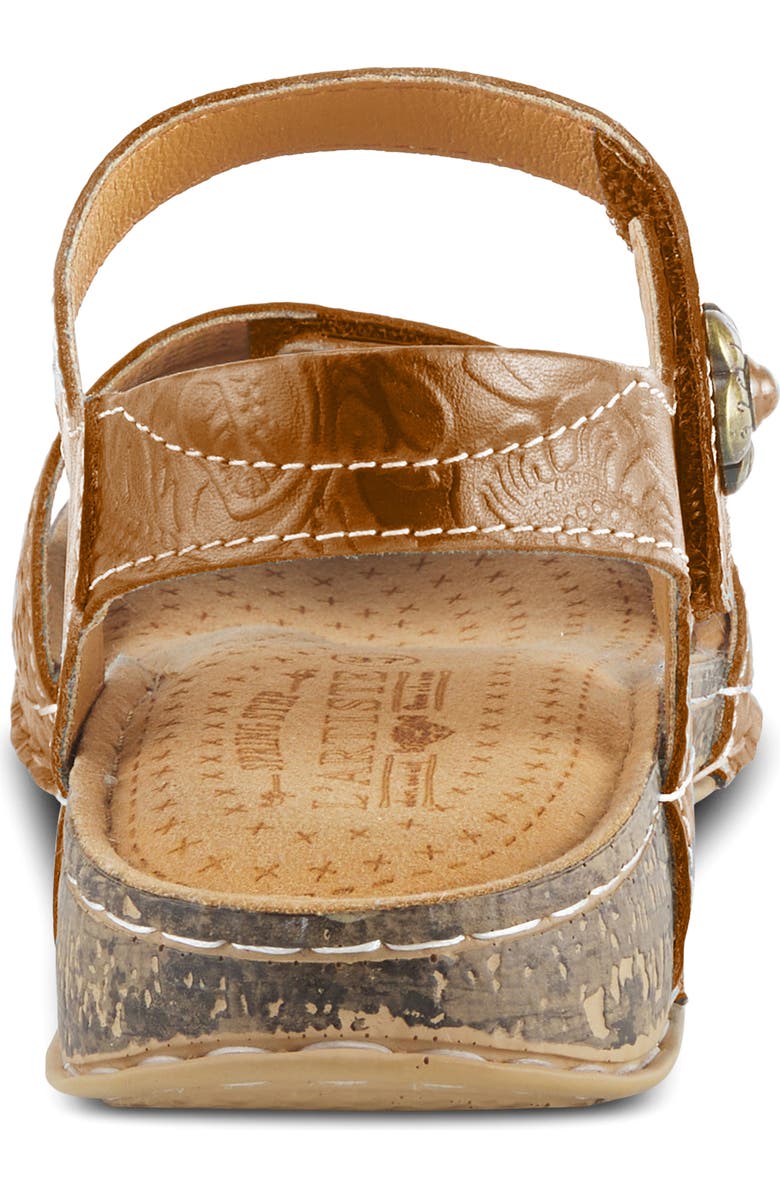 L'Artiste by Spring Step Popular Asymmetric Ankle Strap Sandal, Alternate, color, Camel