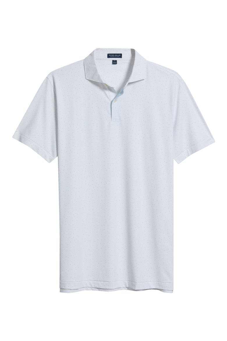 Tenuto Microprint Crown Crafted Performance Jersey Golf Polo, Alternate, color, WHITE