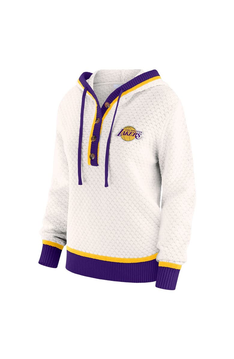 WEAR by Erin Andrews Women's WEAR by Erin Andrews Cream Los Angeles Lakers Plus Size Hoodie Sweater, Alternate, color, Cream