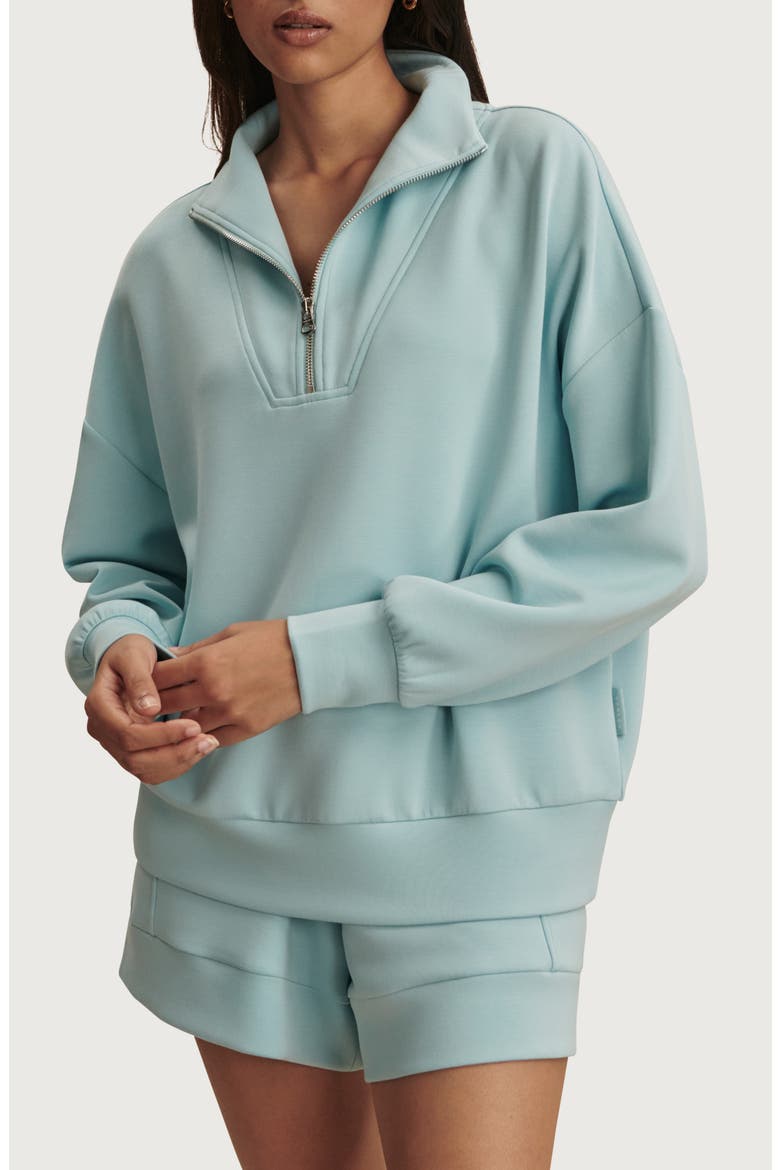 Hawley Half-Zip Sweatshirt, Main, color, PORCELAIN BLUE