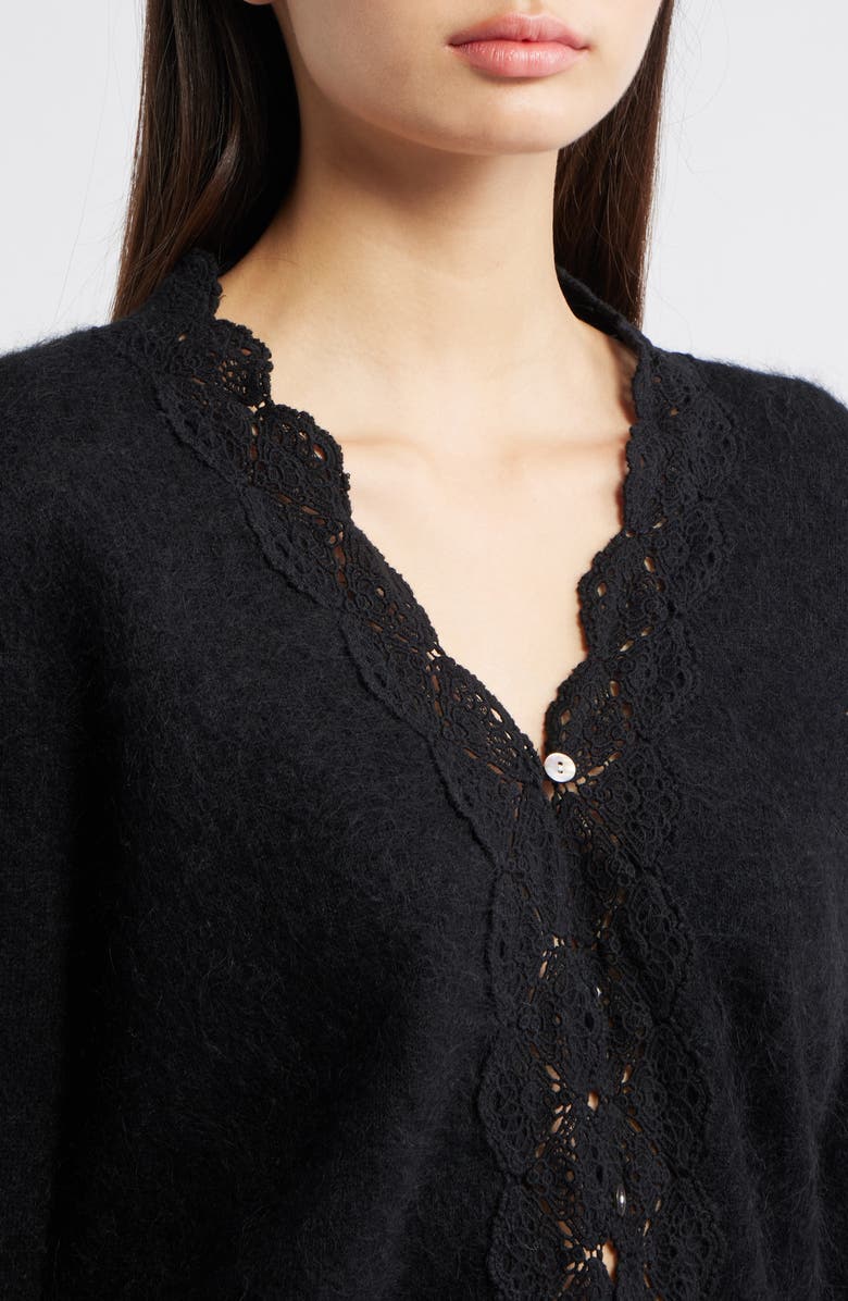Rails Mer Lace Trim Cardigan, Alternate, color, 