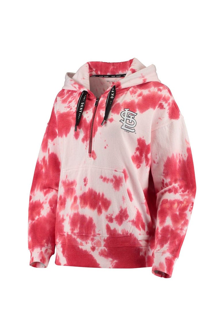 Women's DKNY Sport White/Red St. Louis Cardinals Dakota Tie-Dye Half-Zip Hoodie, Alternate, color, White