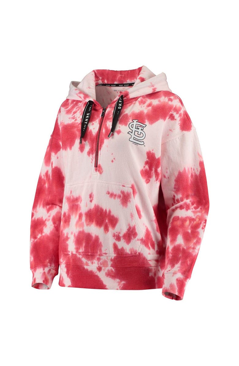 DKNY SPORT Women's DKNY Sport White/Red St. Louis Cardinals Dakota Tie-Dye Half-Zip Hoodie, Alternate, color,