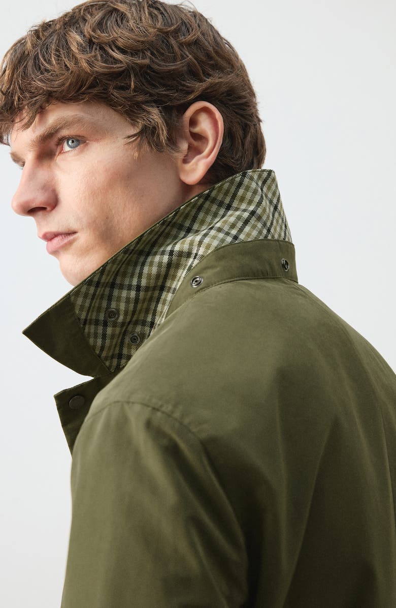 MANGO Water Repellent Parka with Removable Hood, Alternate, color, Olive Green