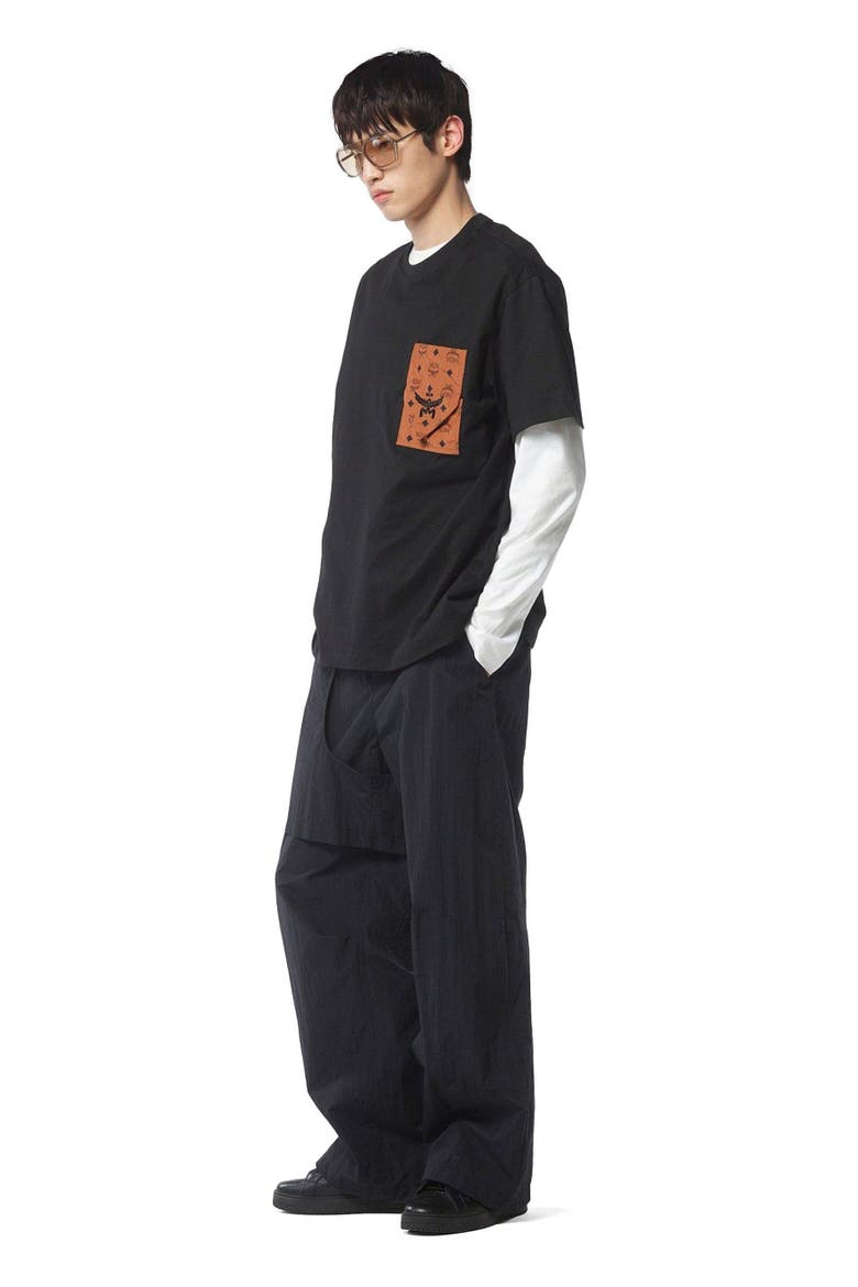 Monogram Patch Pocket T-Shirt in Organic Cotton, Alternate, color, Black