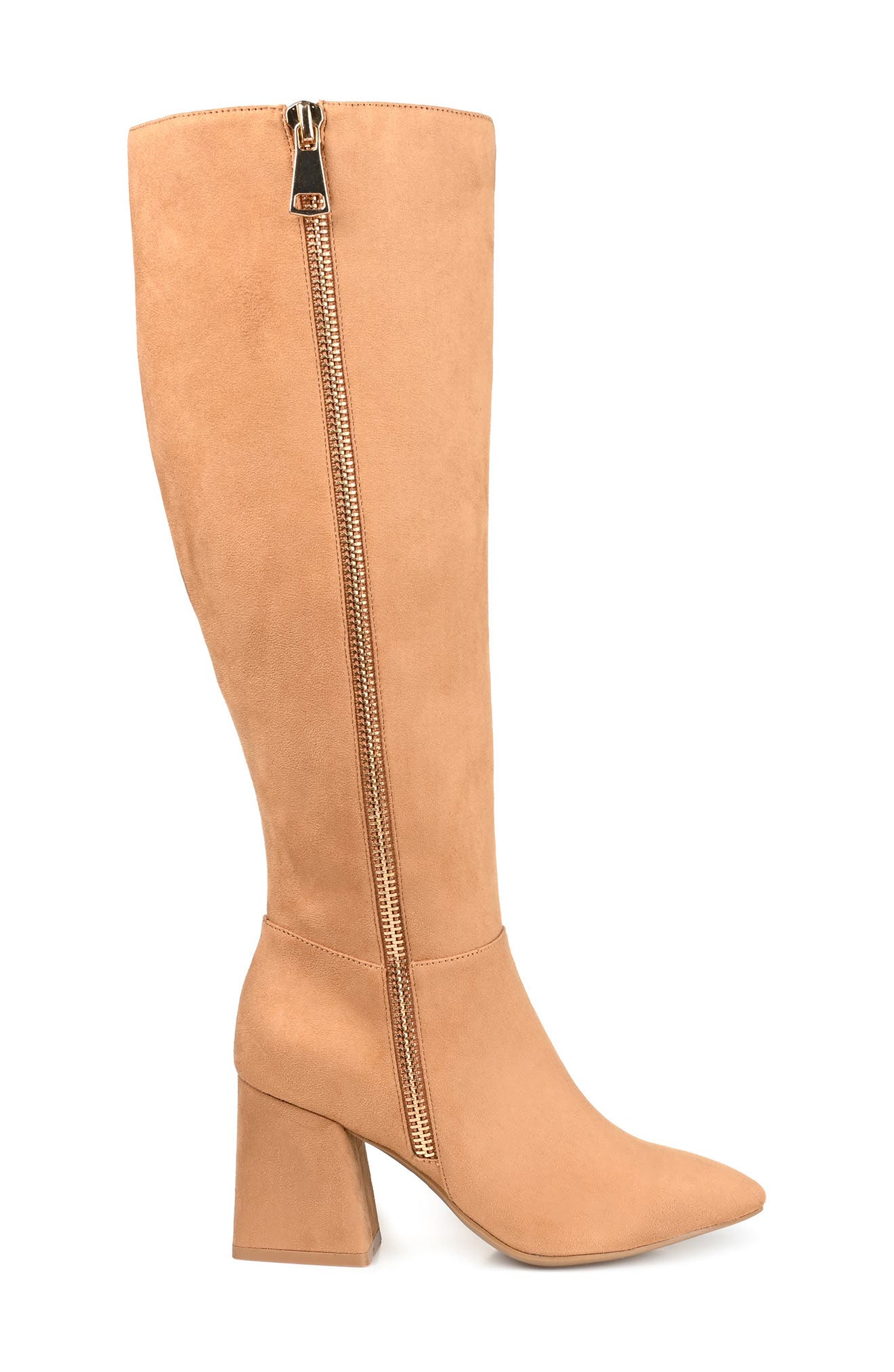 Idinna Vegan Suede Tall Boot - Wide Calf, Alternate, color, TAN