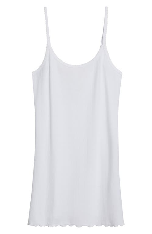 Open Edit Pointelle Knit Chemise In White