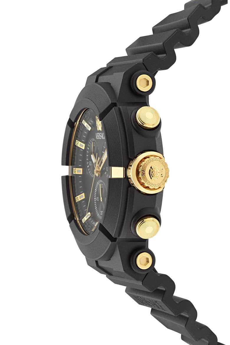 Real Active Chronograph Bracelet Watch, 45mm, Alternate, color, BLACK ECOCERAMIC