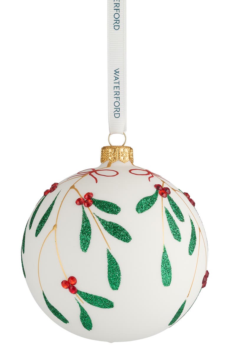 Waterford Holiday Heirlooms Mistletoe Glass Ornament, Alternate, color, Multi