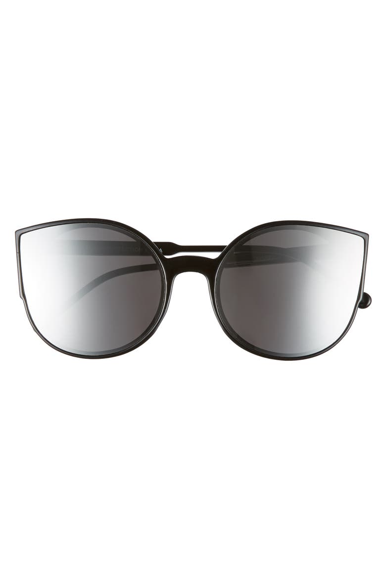 Cat Eye Sunglasses, Alternate, color, BLACK/ SILVER