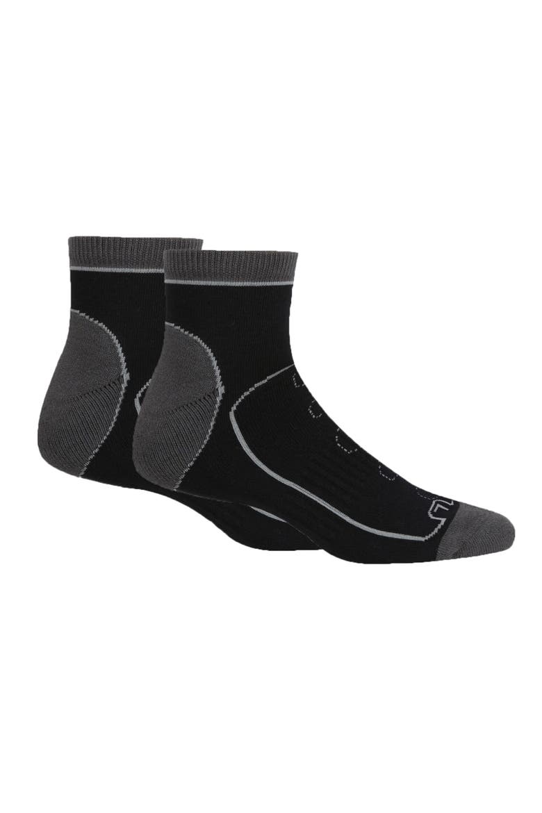 Samaris Trail Ankle Socks, Alternate, color, Black and Dark Steel