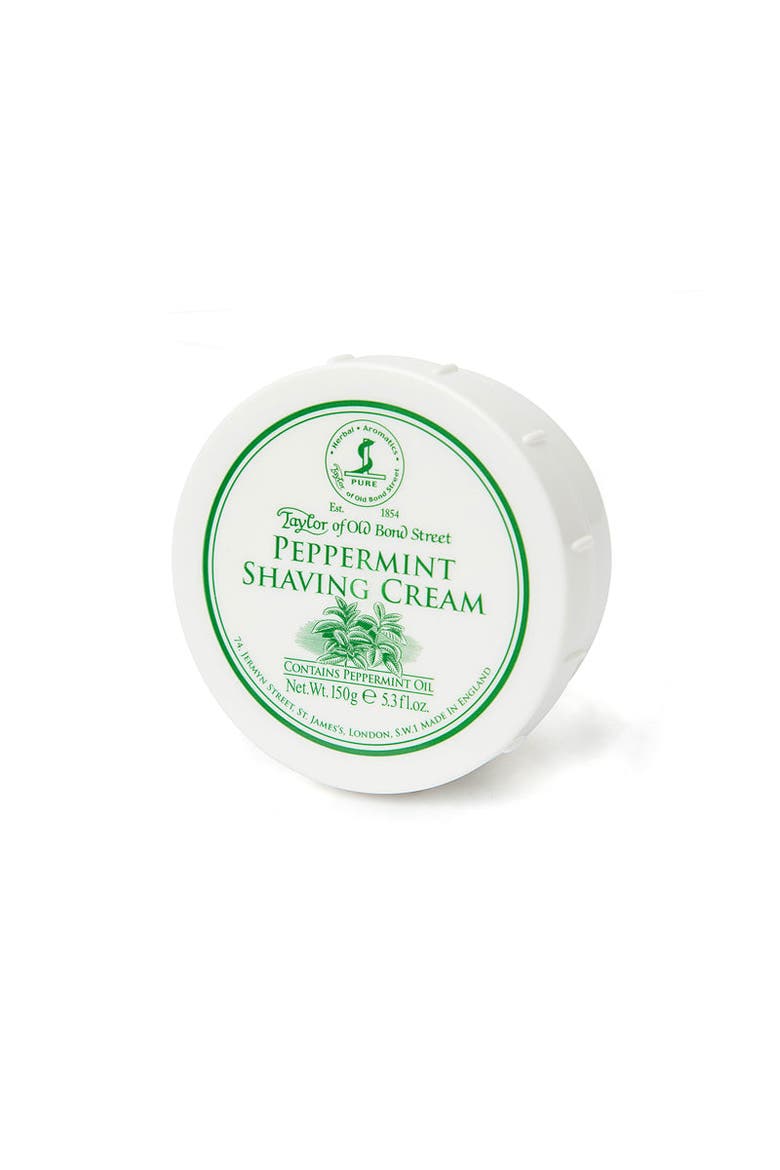 Peppermint Shaving Cream Bowl, Main, color, White