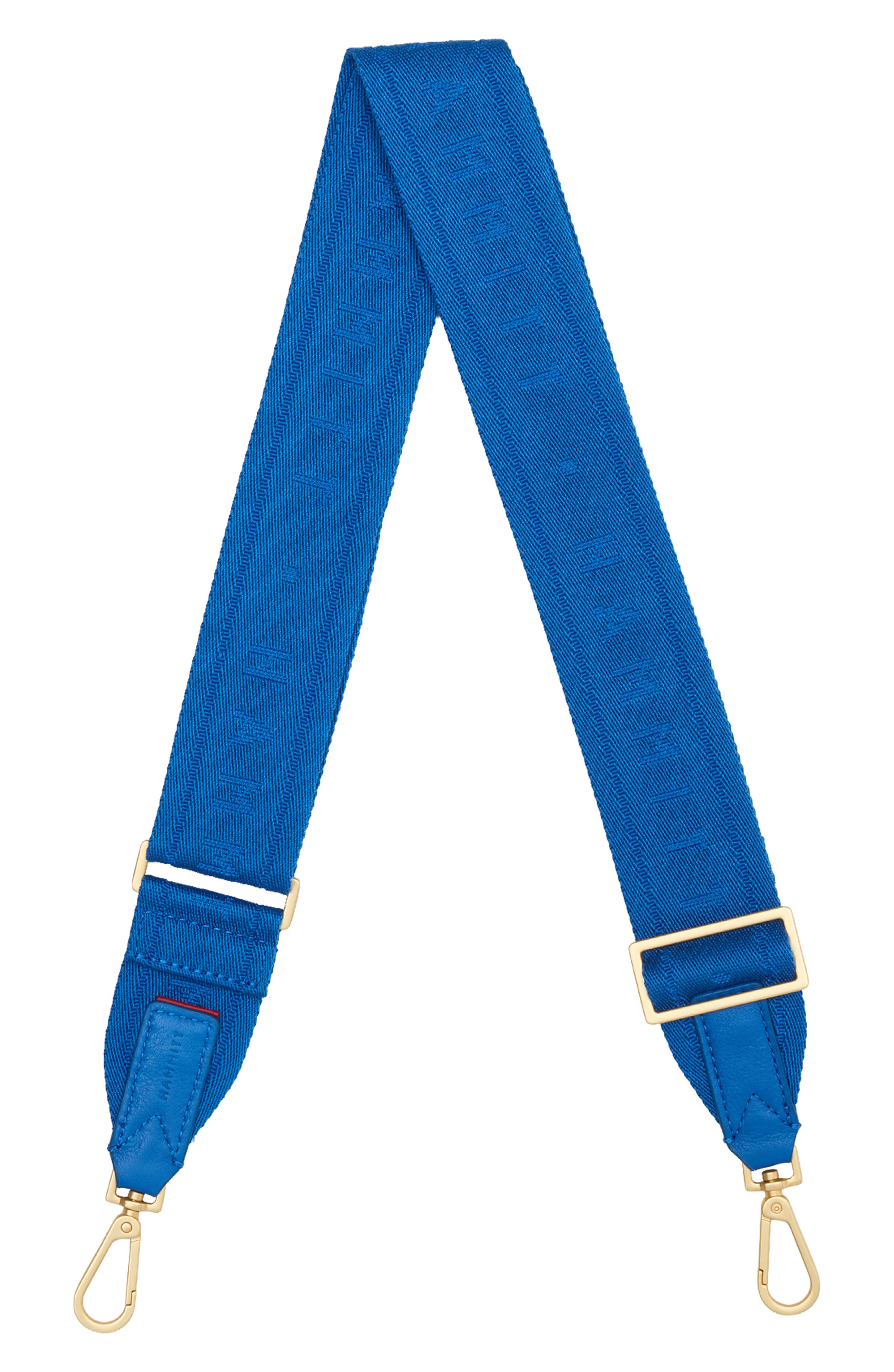 Webbing Crossbody Strap, Main, color, ROYAL BLUE/ BRUSHED GOLD
