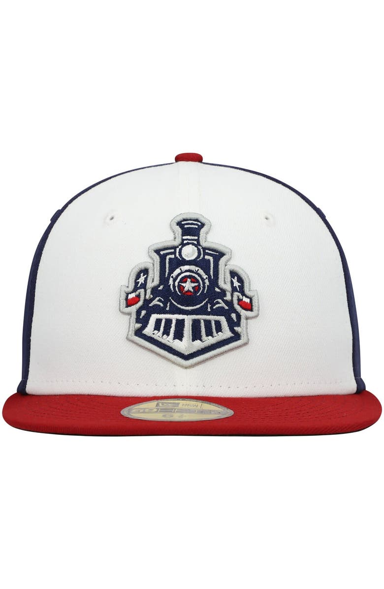 New Era Men's New Era White/Navy Round Rock Express Authentic Collection Team Alternate 59FIFTY Fitted Hat, Alternate, color, White