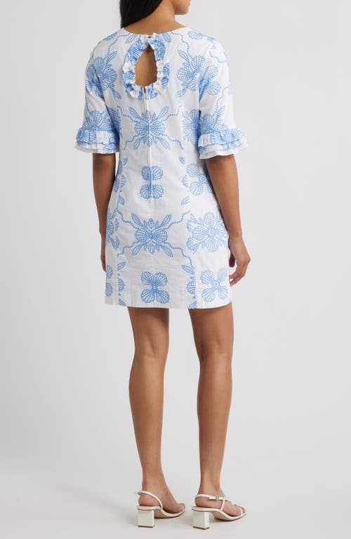 Lilly Pulitzer ® Fiesta Embroidered Sheath Minidress In Blue