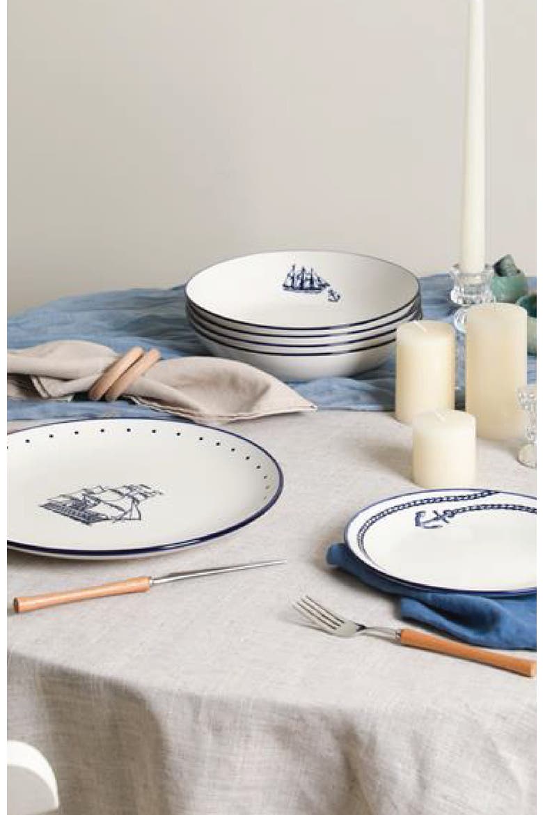 Knox Porcelain 12-Piece Dinnerware Set, Alternate, color, Blue