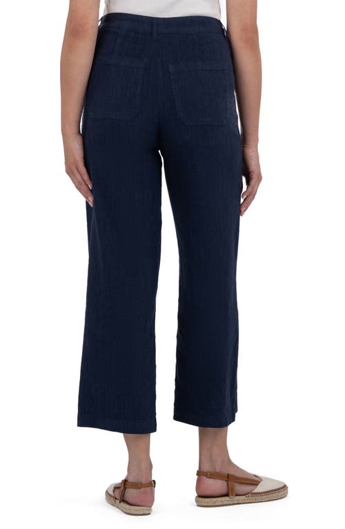Kut From The Kloth Topaz High Waist Crop Wide Leg Linen Blend Pants