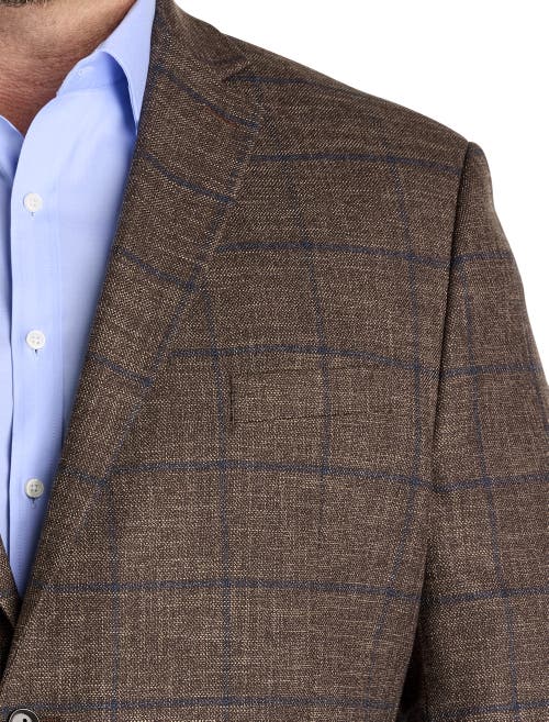 Michael Kors Big & Tall Windowpane Sport Coat In Tan