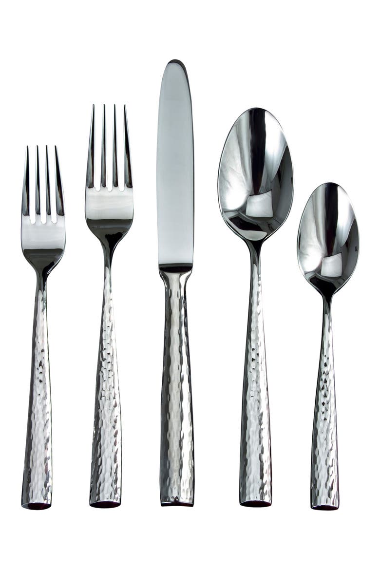 Anvil 20-Piece Flatware Set, Main, color, SILVER