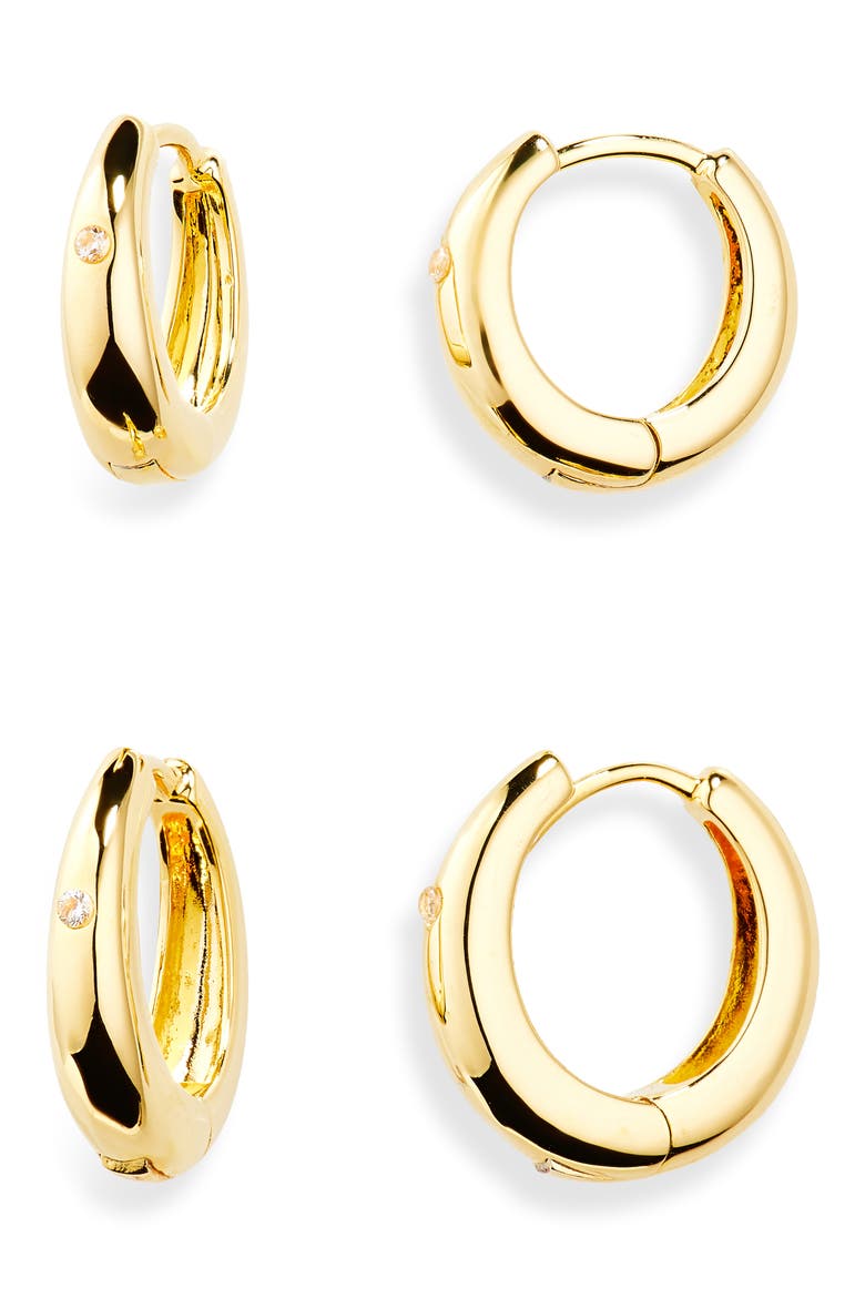 2-Pack Demi-Fine Oval Hoop Earrings, Main, color, GOLD