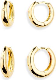 NORDSTROM RACK 2-Pack Demi-Fine Oval Hoop Earrings