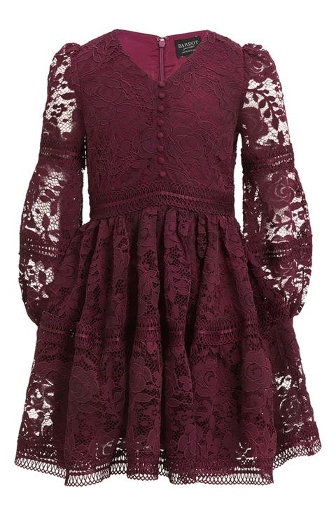 Kids' Venice Lace Long Sleeve Party Dress (Little Kid)