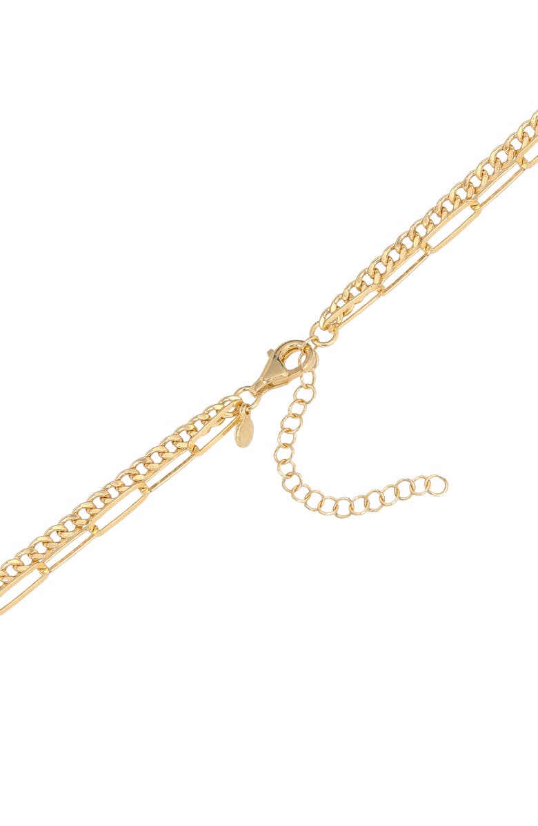 ATHRA LUXE Cultured Pearl Double Chain Necklace, Alternate, color, Gold