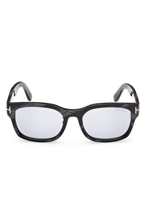 55mm Rectangle Tinted Sunglasses