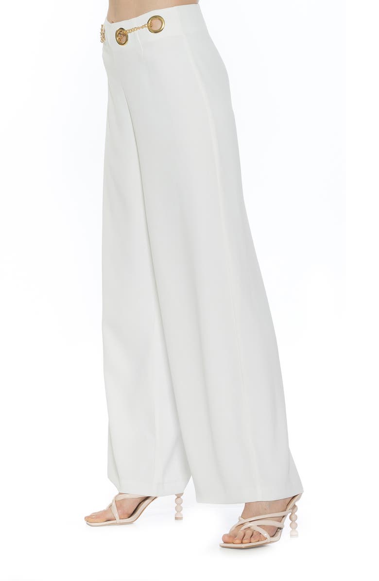 Alexia Admor Cassie Grommet High Waist Wide Leg Pants, Alternate, color, 