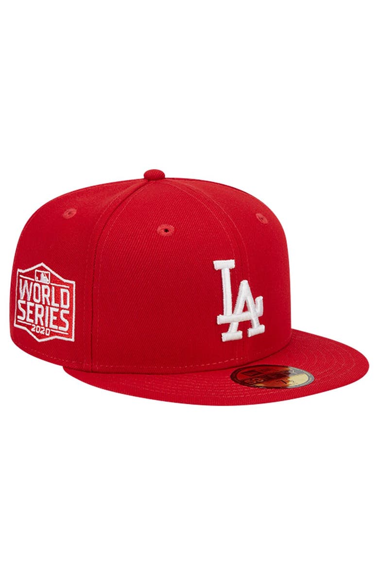 New Era Men's New Era Red Los Angeles Dodgers Logo 59FIFTY Fitted Hat, Main, color, Red