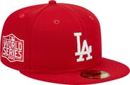 New Era Men's New Era Red Los Angeles Dodgers Logo 59FIFTY Fitted Hat