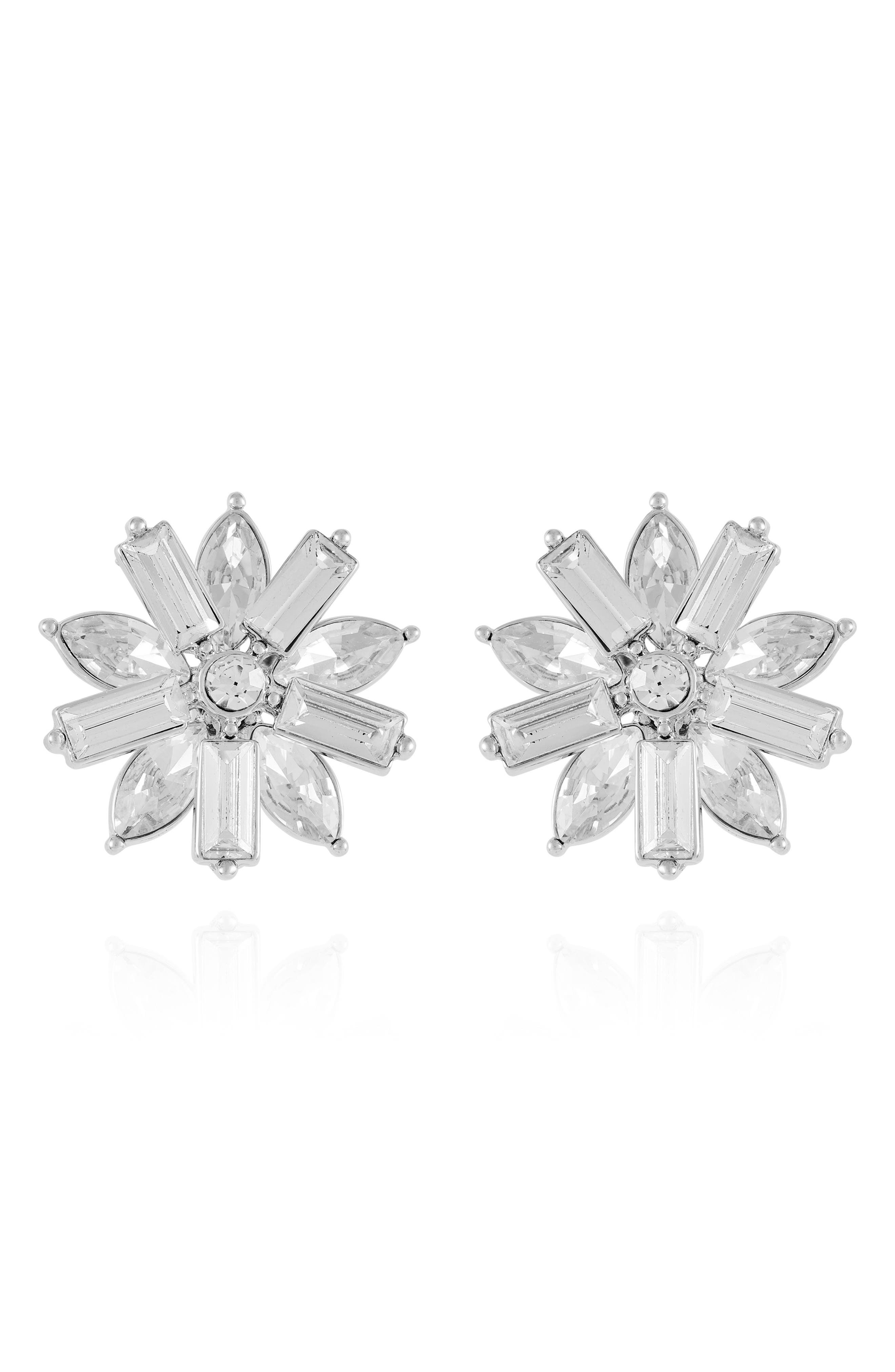 T Tahari Flower Clip-On Earrings