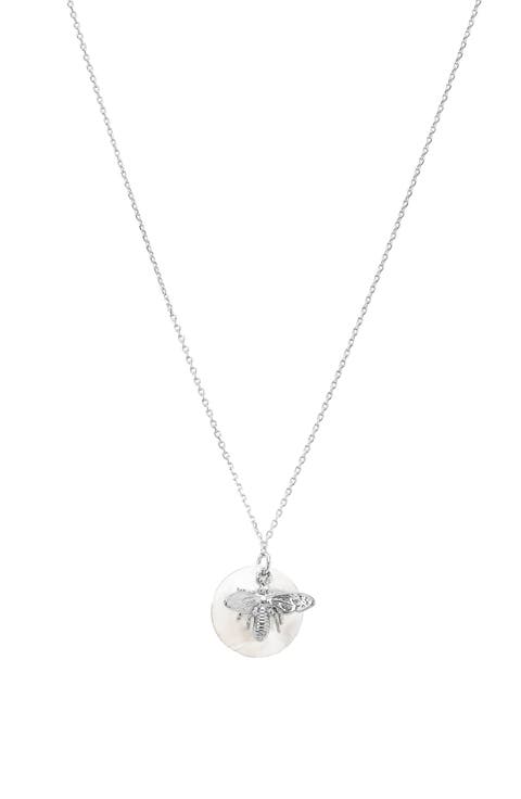 Sterling Silver 18k Gold Plated Bee Pearl Necklace Dainty Cute Gift