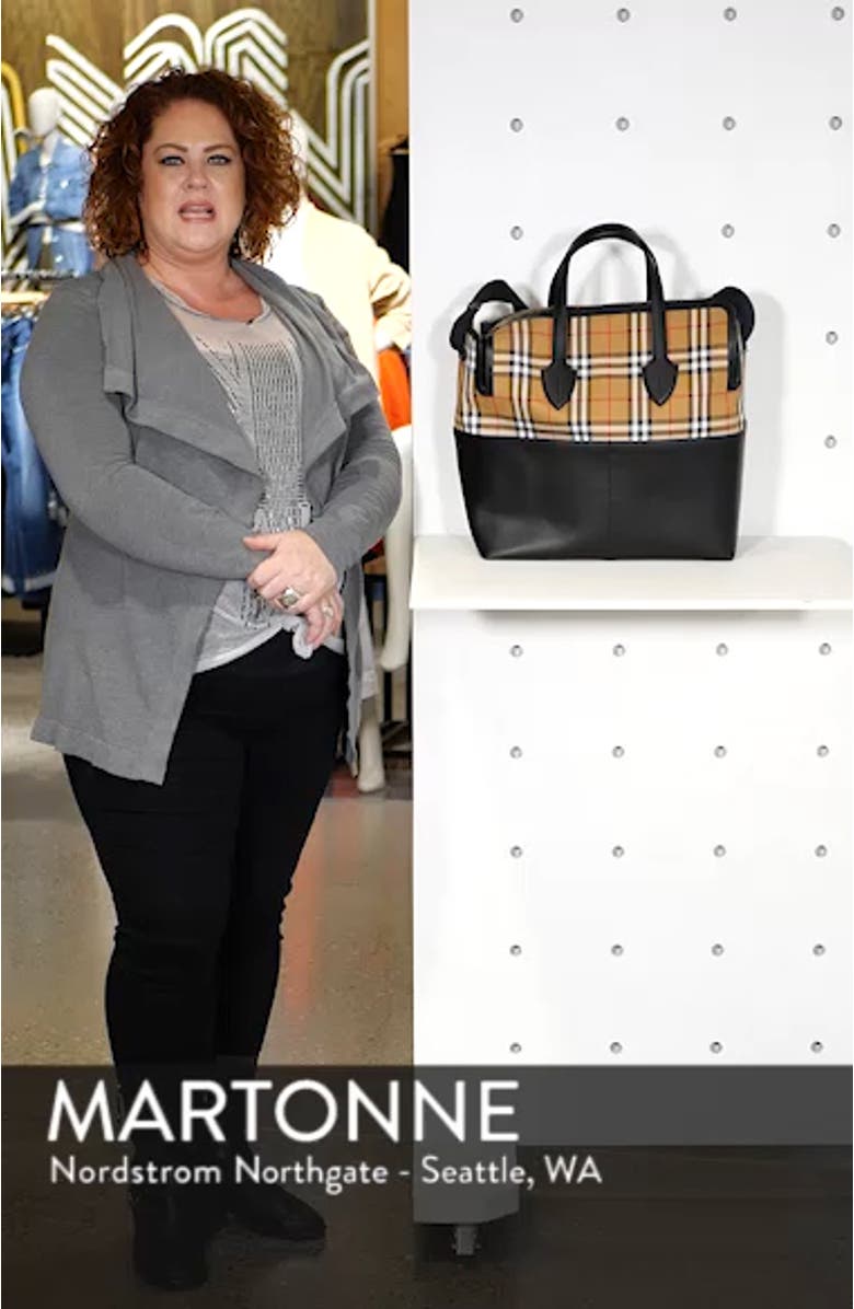 Kingswood Vintage Check & Leather Diaper Tote, sales video thumbnail